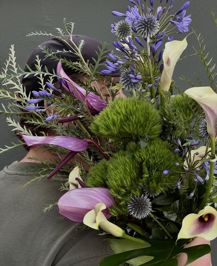 Bouquet with exotic flowers Lilac Paradise