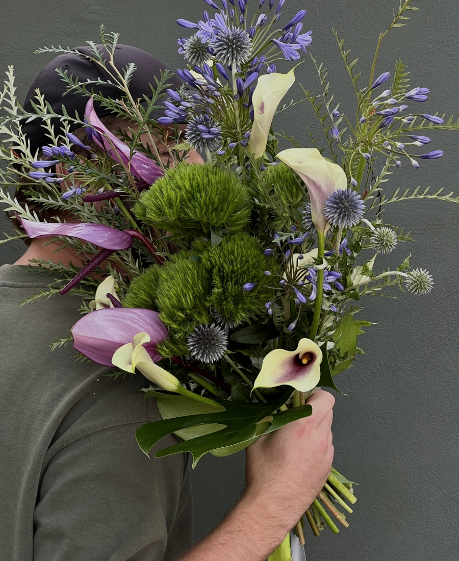 Bouquet with exotic flowers Lilac Paradise