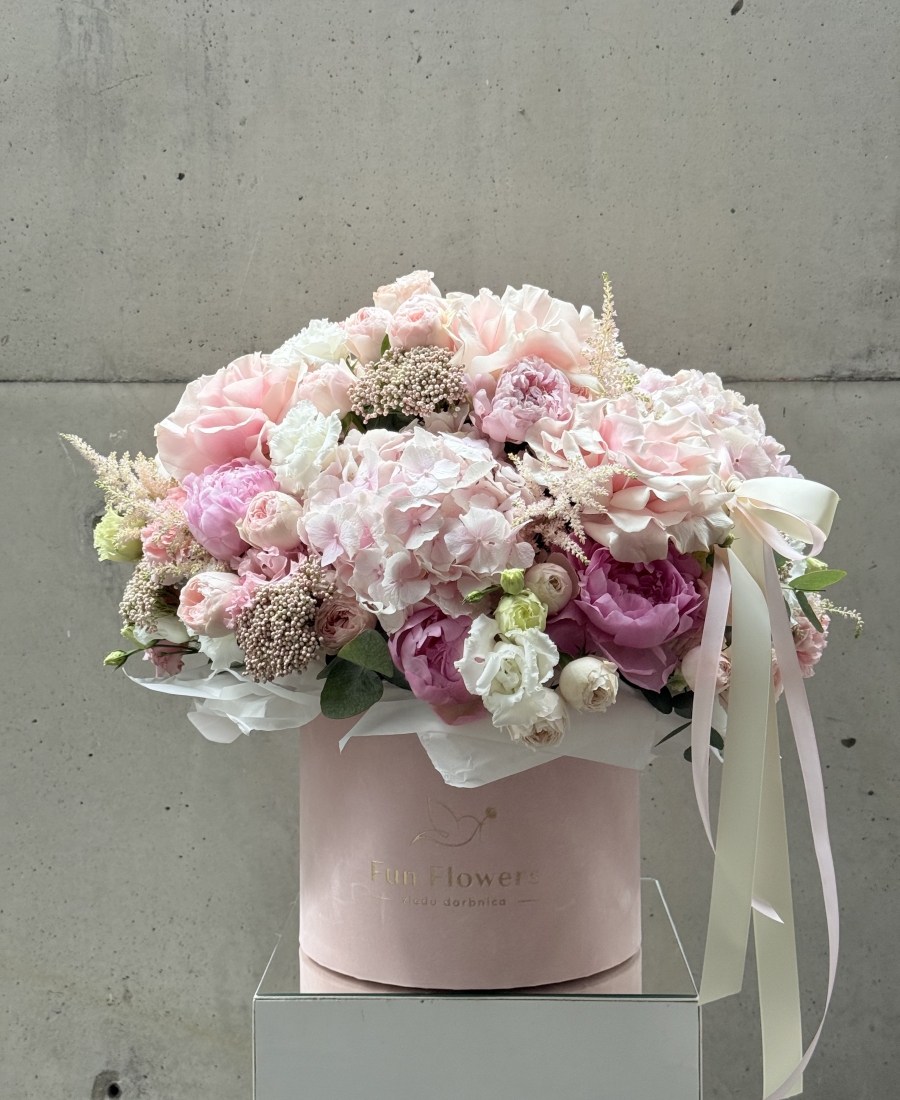 Flower hatbox “Cotton Candy”