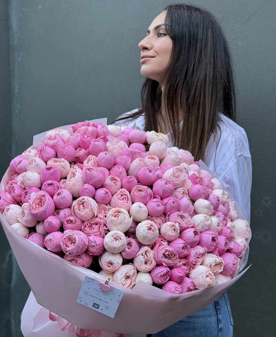 Ramo con arbustos de peonías - PINK BLOSSOM