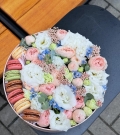 Caja con macarrones franceses (L 25 cm)